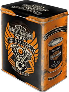 Harley Davidson Wild at Heart Embossed Coffee/Tea Tin 20cm
