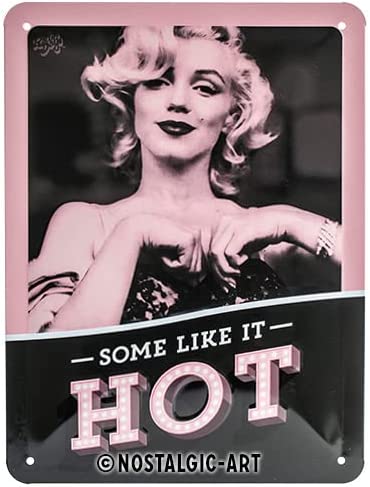 Marilyn Monroe Some Like It Hot. Embossed Metal Sign 15x20cm.