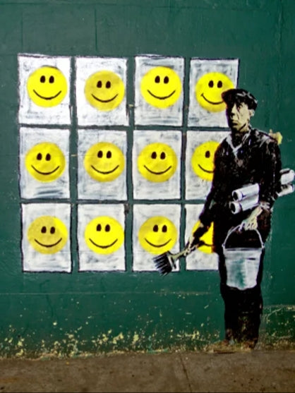 Smiley Face Lenticular 3D Art Print by Banksy 30cm x 40cm