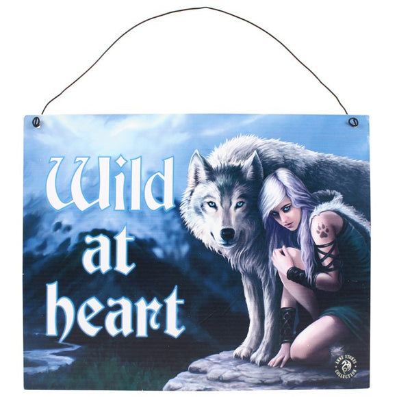 The Protector 'Wild at Heart' Hanging Metal Sign by Anne Stokes