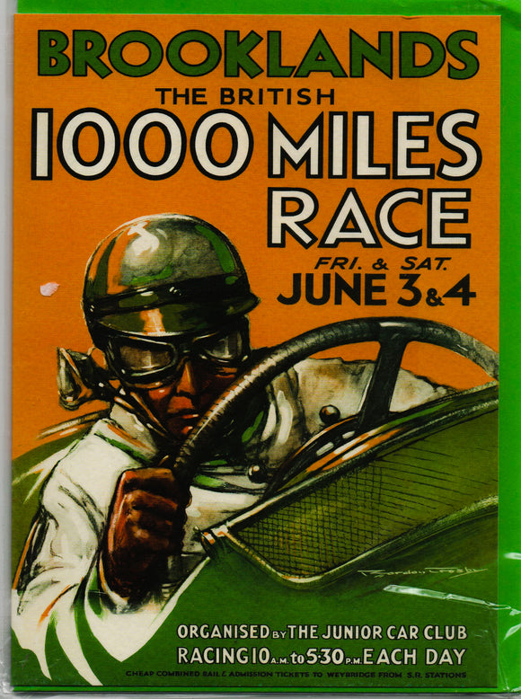 Brooklands 1000 Mile Race, Greetings Card 7