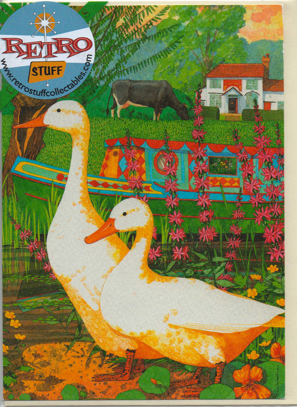 Ducks and Narrowboat Greetings Card 7