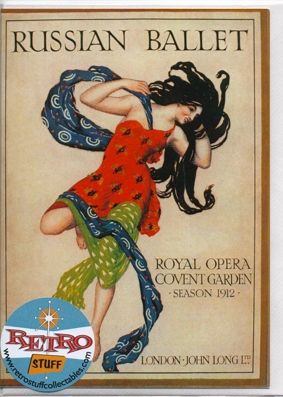 Russian Ballet Poster London 1912 Greetings Card 7