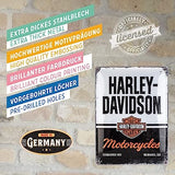 Harley Davidson Motorcycles. Large Embossed Retro Metal Sign 30cm x 40cm