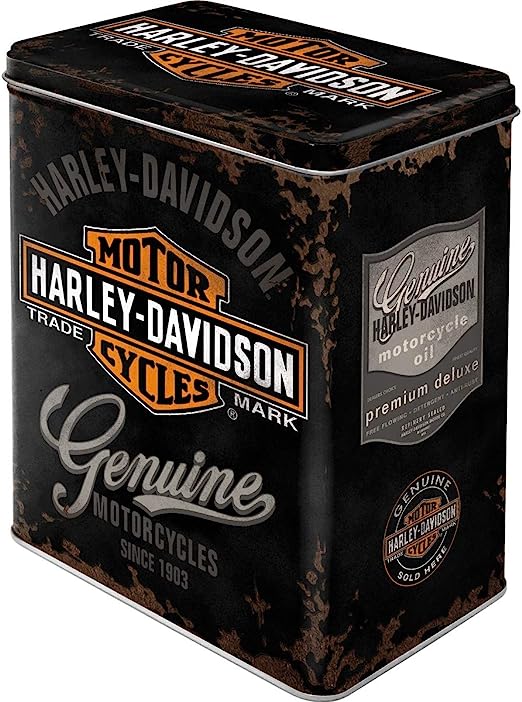 Harley Davidson Genuine Motorcycles Embossed Coffee/Tea Tin 20cm