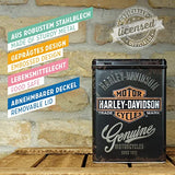Harley Davidson Genuine Motorcycles Embossed Coffee/Tea Tin 20cm
