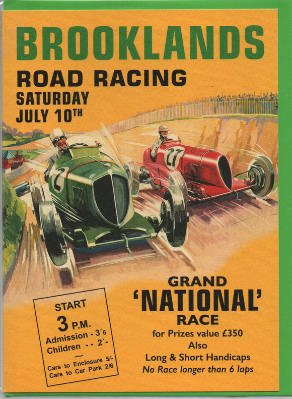 Brooklands Grand National Race, Greetings Card 7