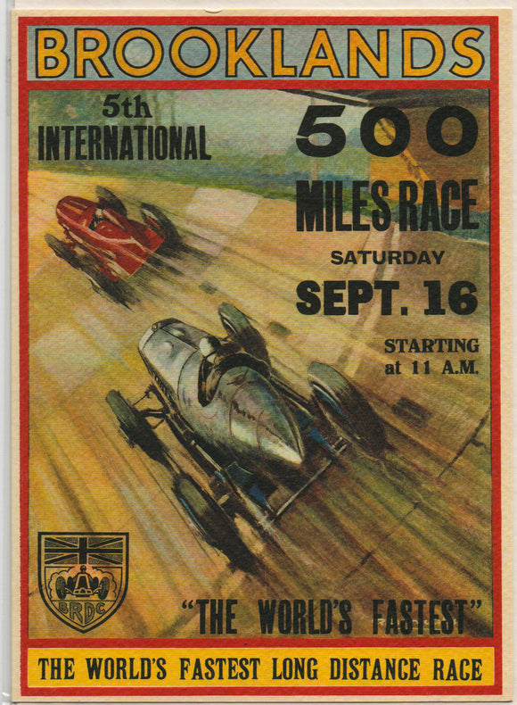 Brooklands 500 Mile Race, Greetings Card 7